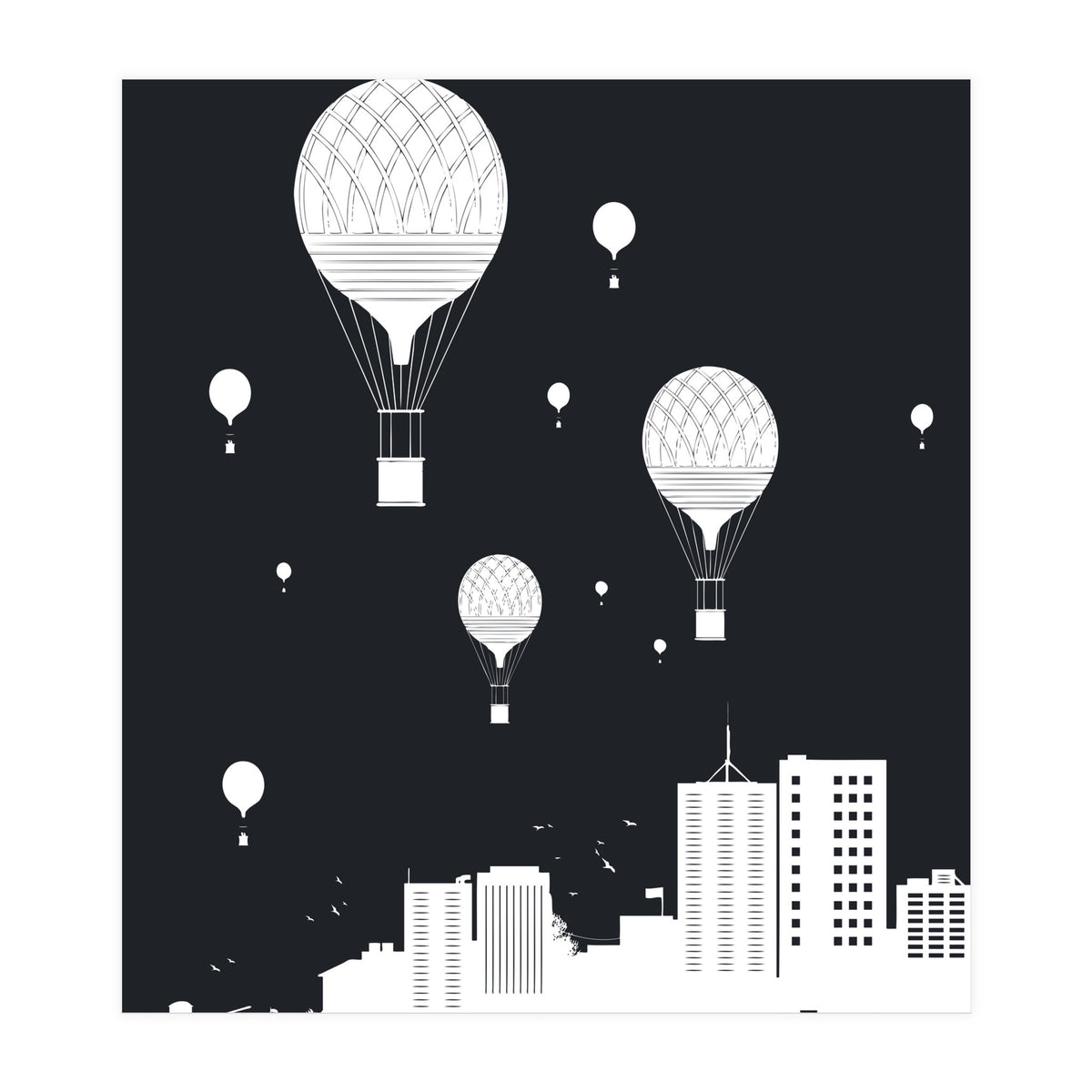 Balloons And The City (dark version) (Print Only)