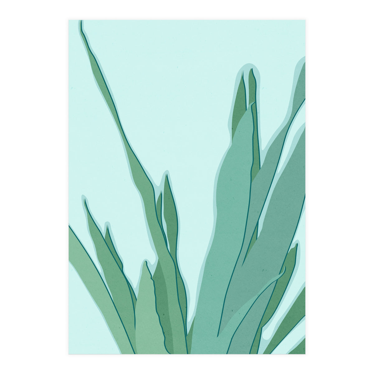 Minimal Snake Plant Leaves - Greener Eden (Print Only)