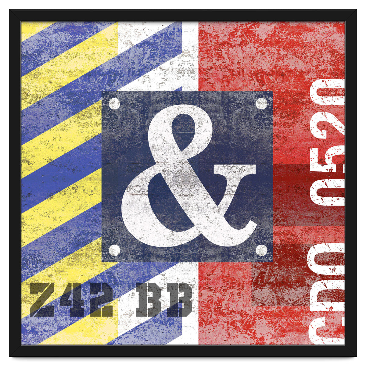 Blue Ampersand Industrial Abstract