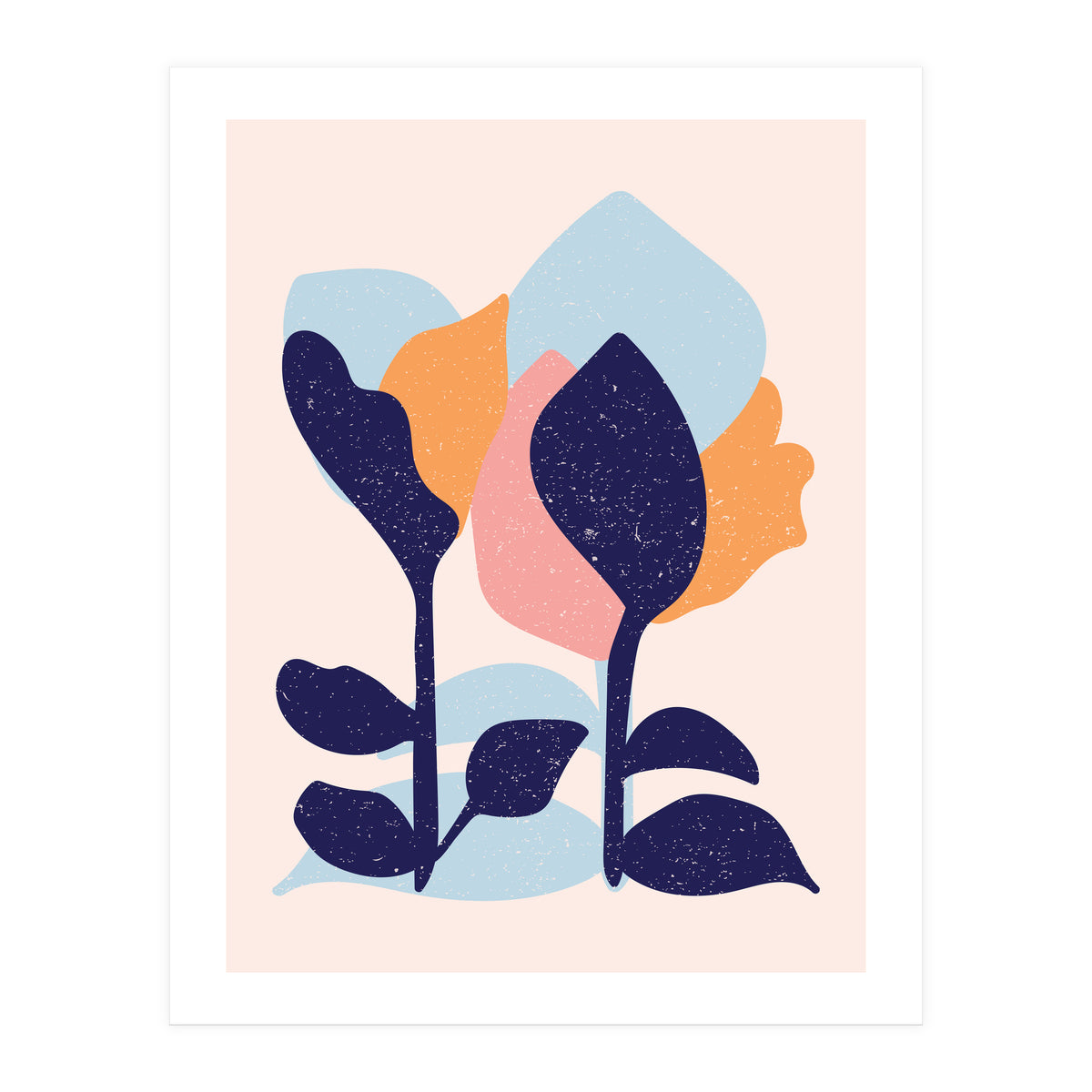 Spring Snow Abstract Art (Print Only)