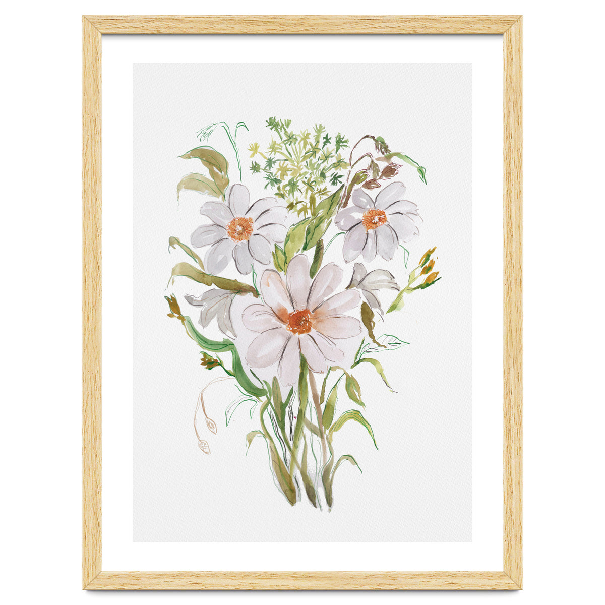 Watercolor White Florals