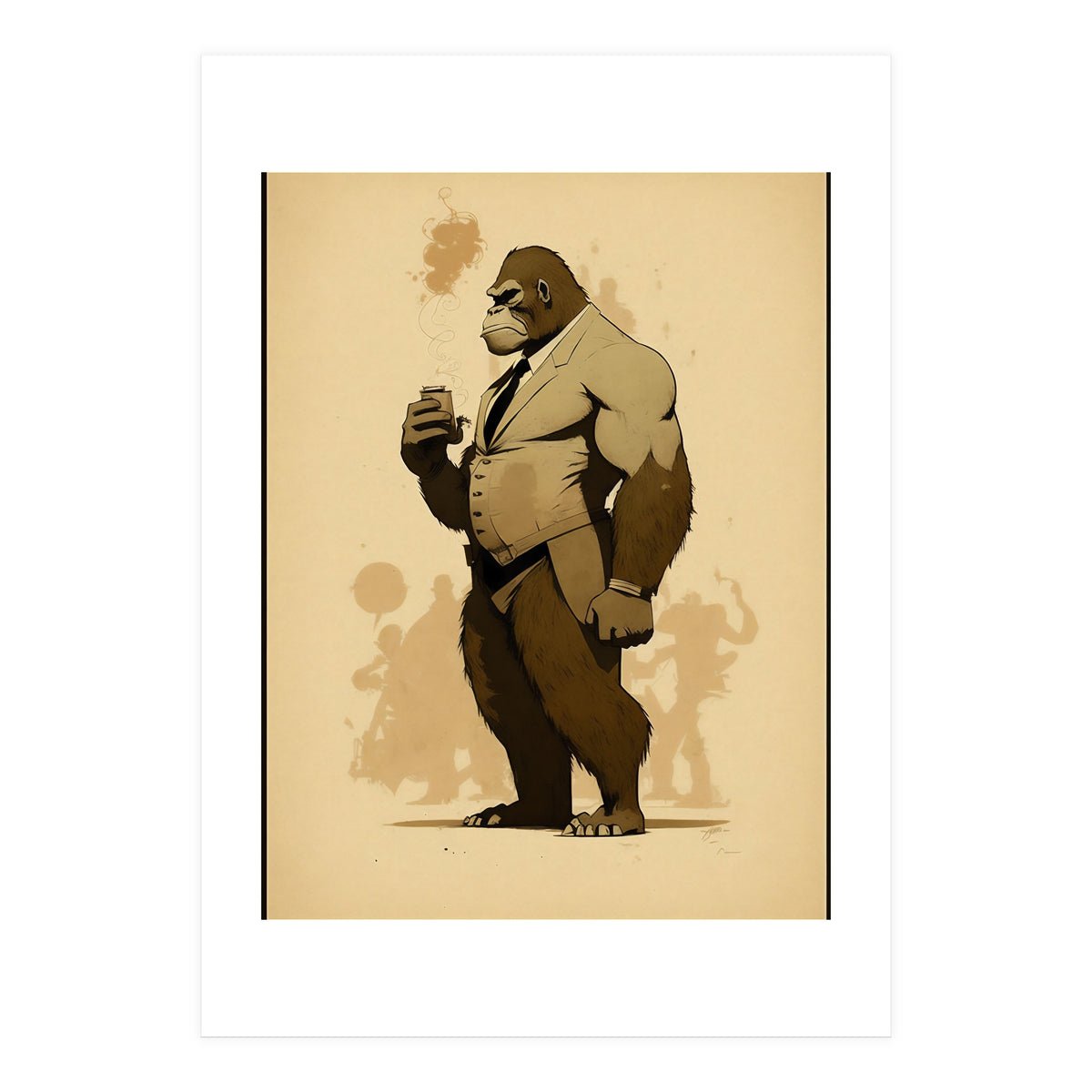 Gorilla Comic Fashion Sketch (Print Only)
