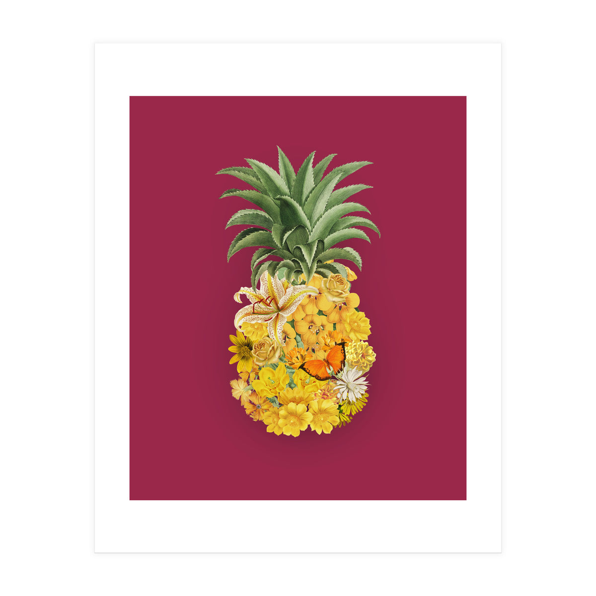 Pineapple Floral Pink (Print Only)