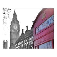 London Big Ben Red Phone Booth  (Print Only)