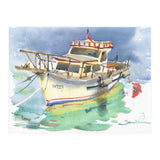 Yacht painting watercolor (Print Only) thumbnail