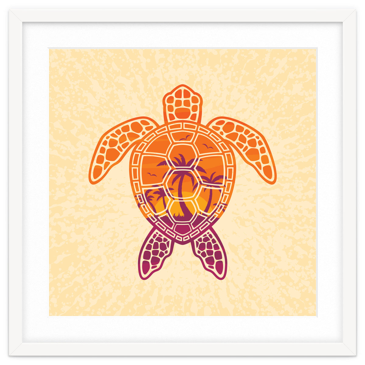 Tropical Sunset Sea Turtle Design