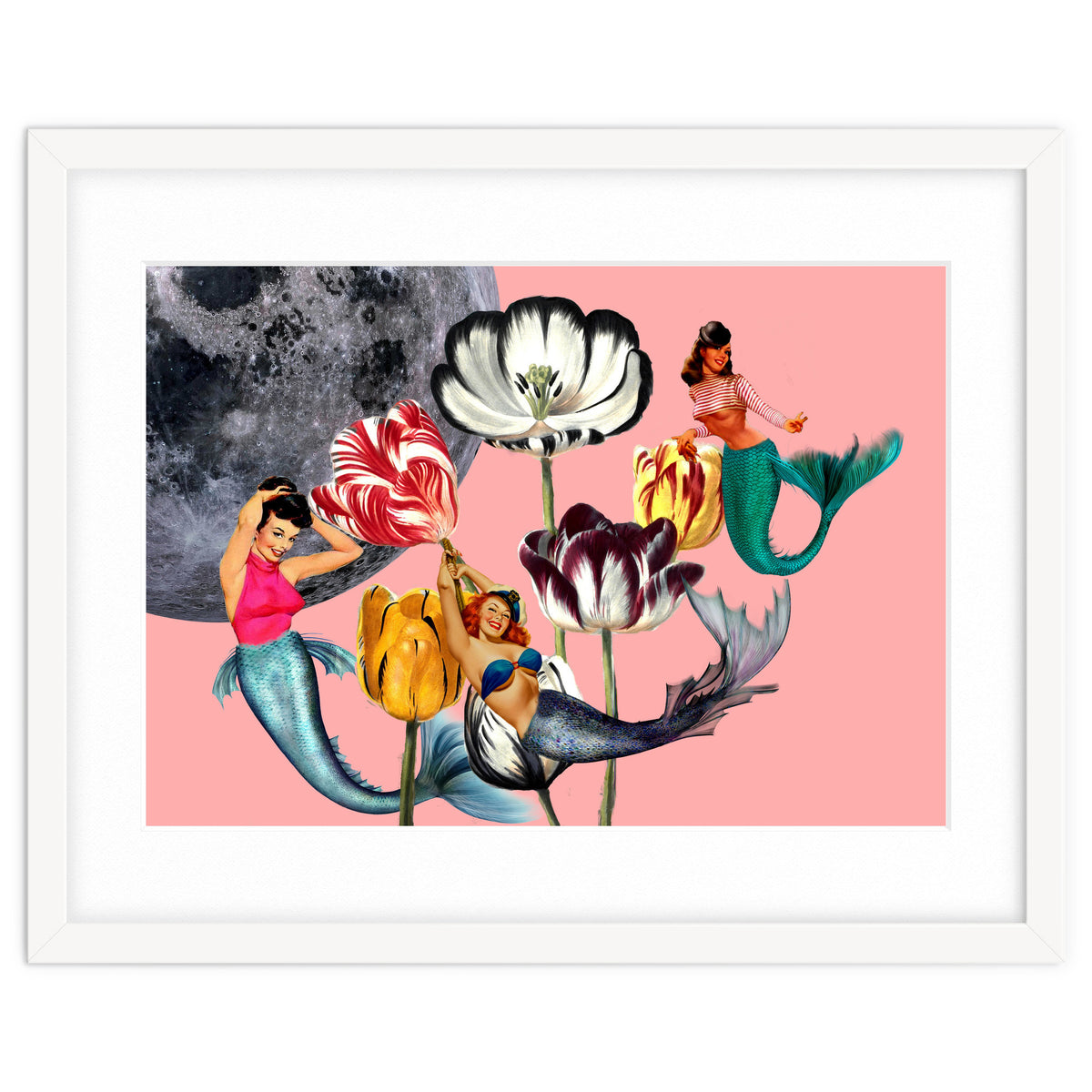 Mermaid Floral with moon