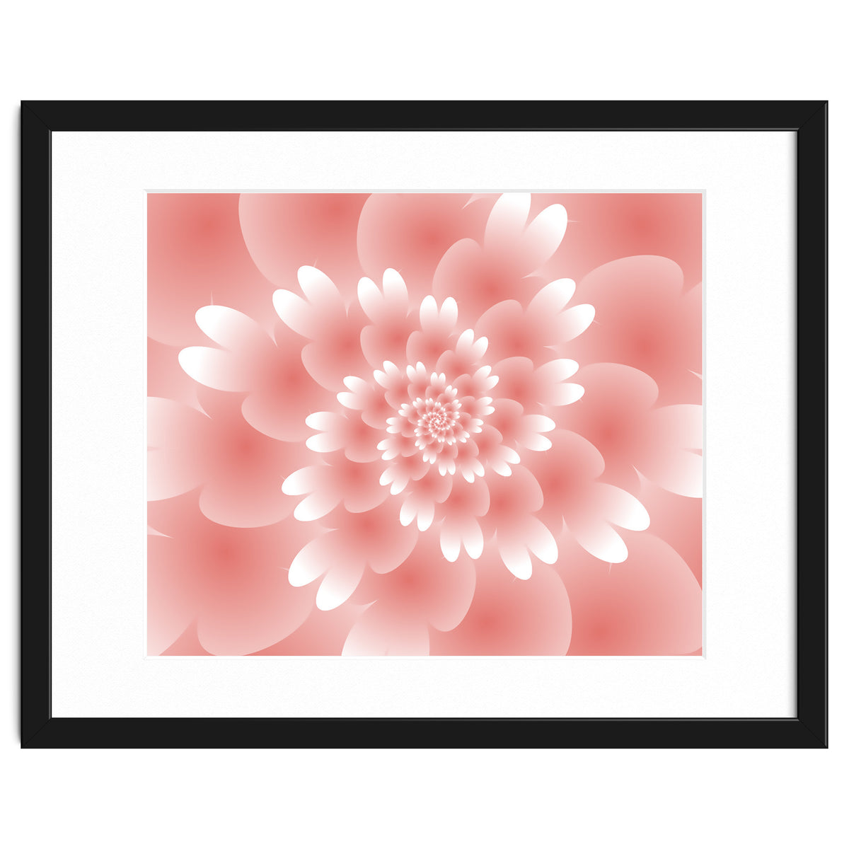 Abstract Orange Spiral Feather 3D ART