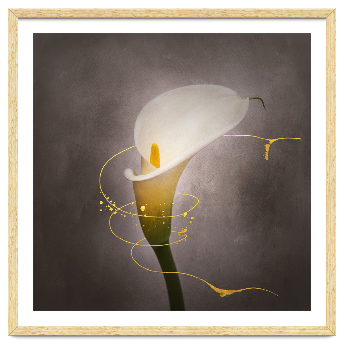 Graceful flower - Calla No. 4 | vintage style gold