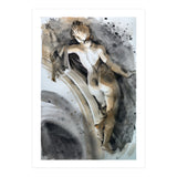 Antique sculpture of a naked girl from behind (Print Only) thumbnail