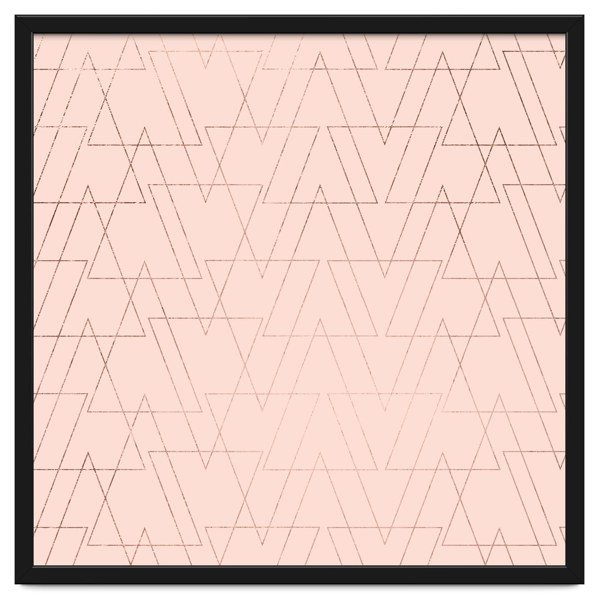 Modern Rose Gold Geometric Thin Triangles Blush Pink Abstract Pattern