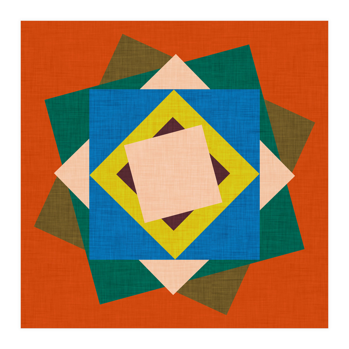 Kilim Floral Orange (Print Only)