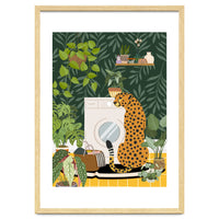 Cheetah in Tropical Laundry Room