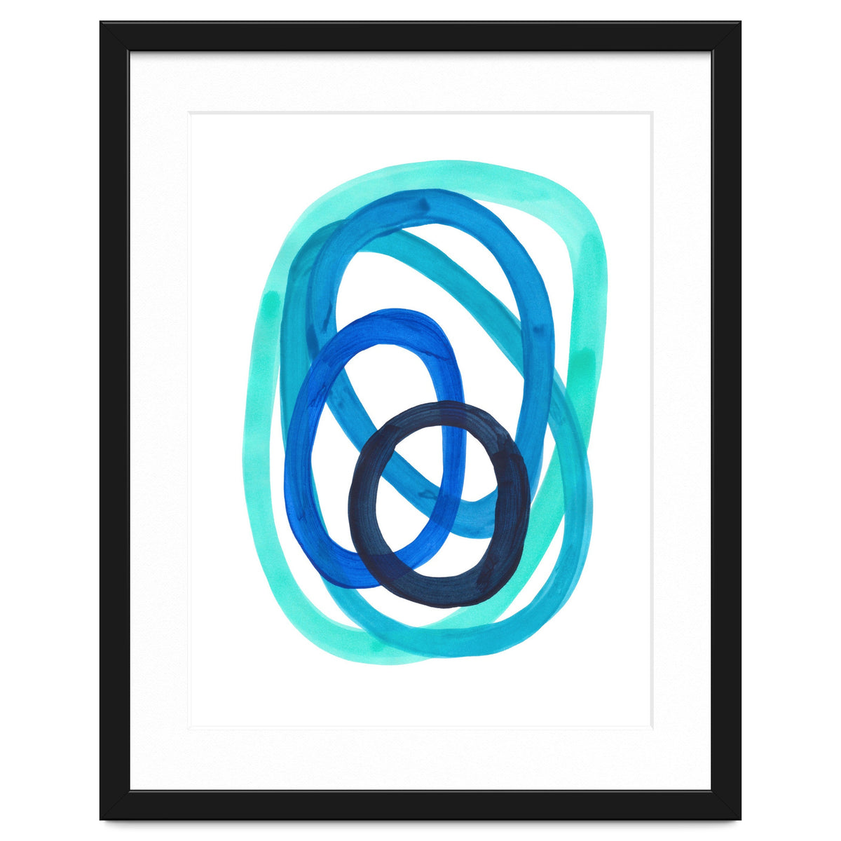 Marine Blues Blue Teal Turquoise Navy Blue Nesting Circles