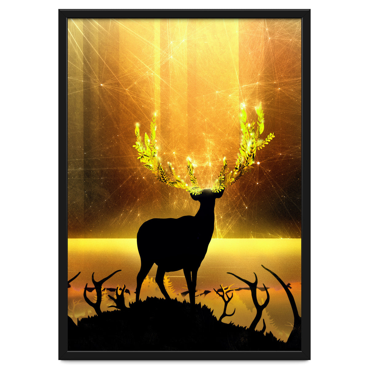 Greenery Deer Golden Sun
