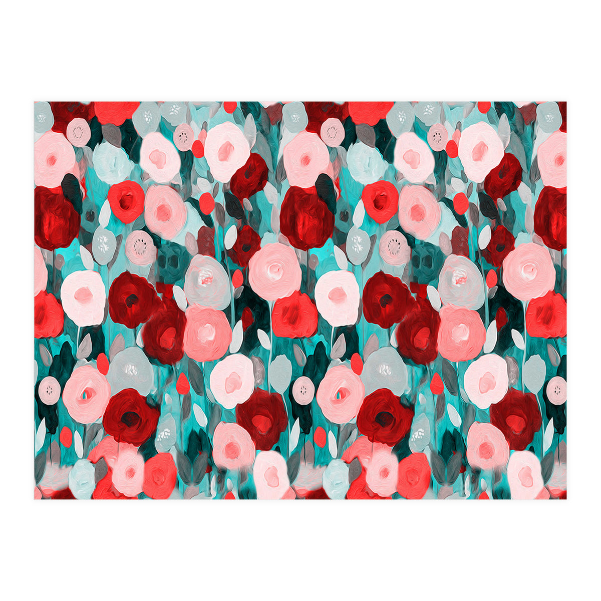 Abstract flower garden acrylic painting (Print Only)