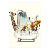 Giraffe in the Bath, Funny Bathroom Humour (Print Only) thumbnail