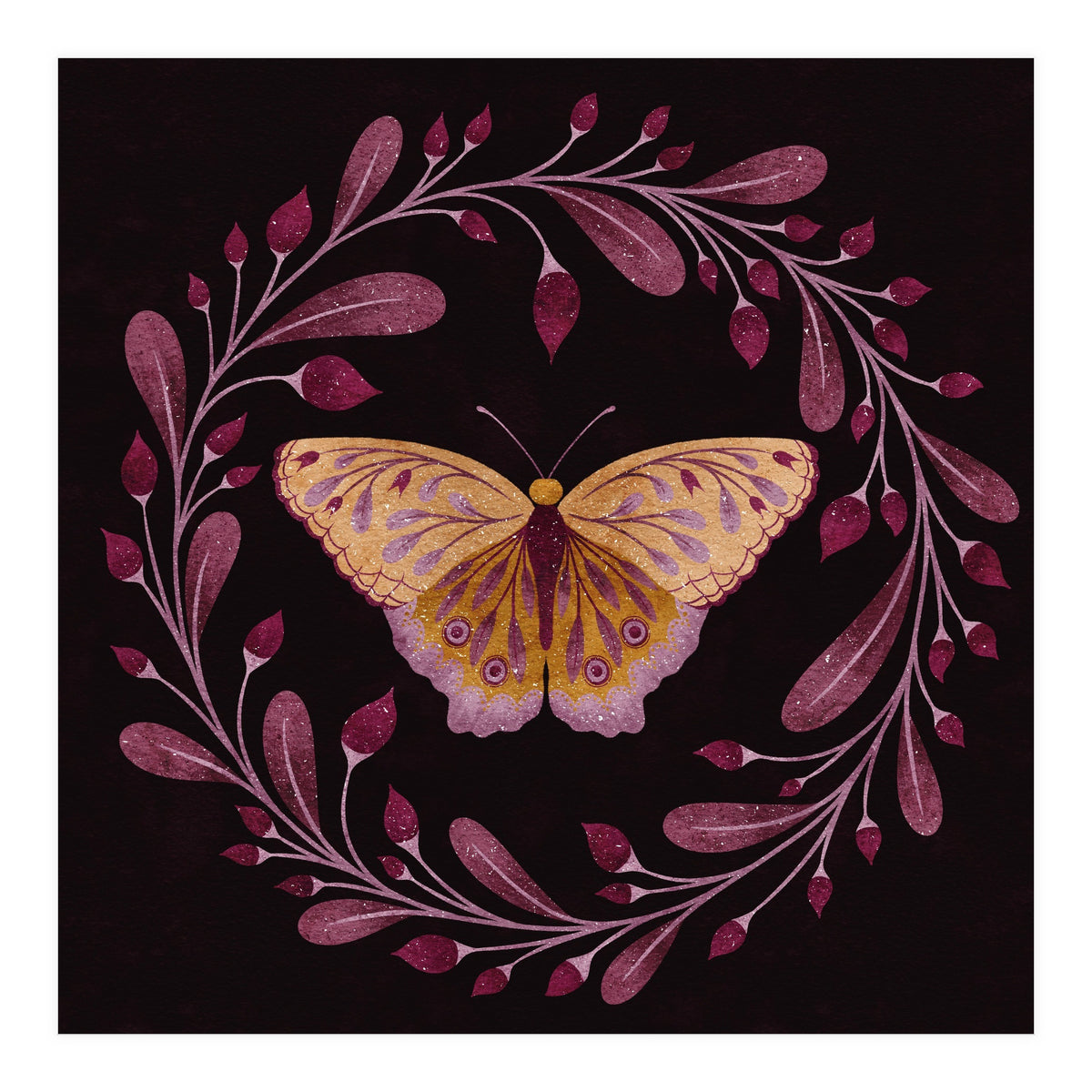 Butterfly Wreath (Print Only)