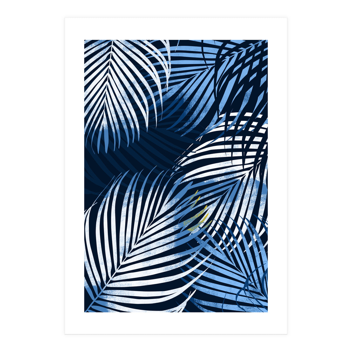 Palm Leaves Blue  (Print Only)