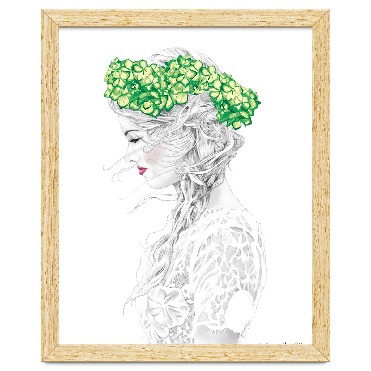 Green Hydrangea Girl