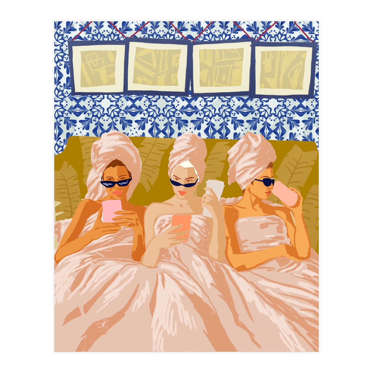 Ladies-Only Club | Girl Talk Slumber Party BFF | Bohemian Feminism Independent Moroccan Women (Print Only)