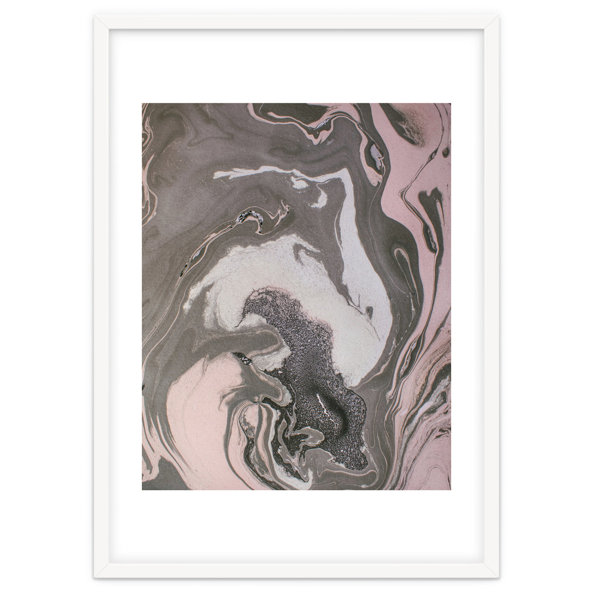 Pink and gray marbled paper