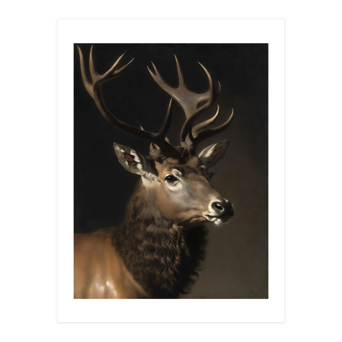 Stag Classical Oil Painting (Print Only)