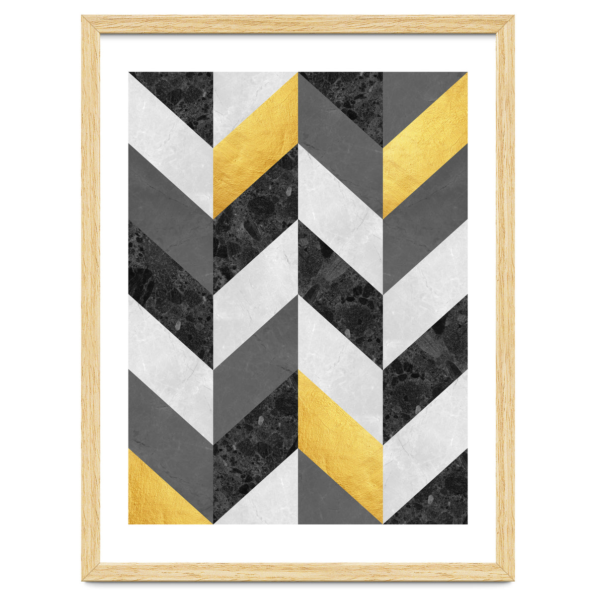 Chevron gold and marble