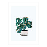 Swiss Cheese Monstera Plant Gold and Green (Print Only) thumbnail