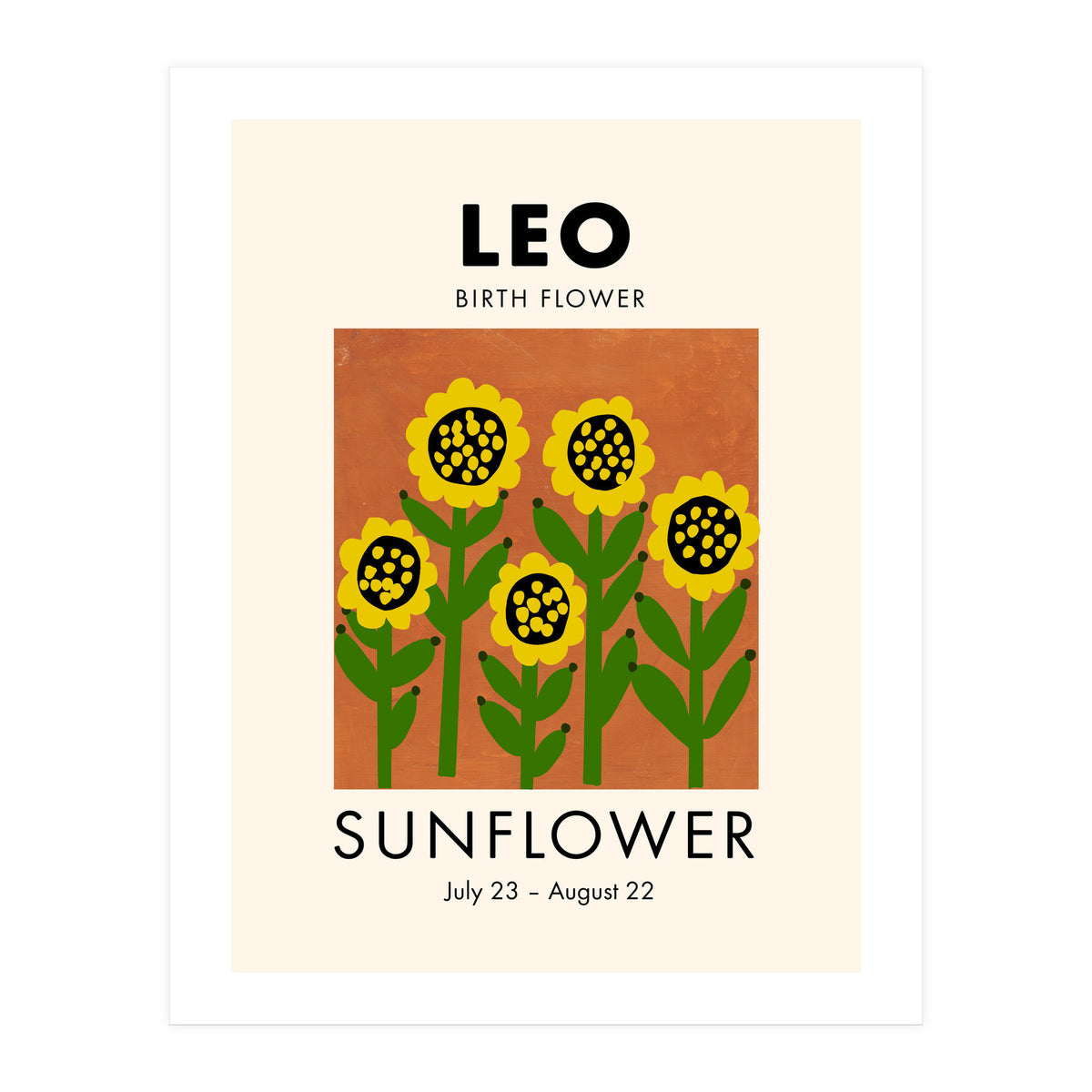 Leo Birth Flower Sunflower (Print Only)