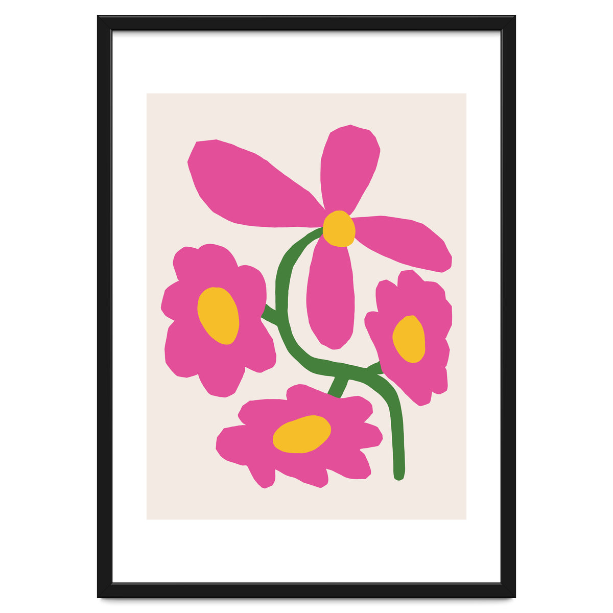 Pink Retro Cut Out Flower