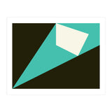 Geometric Shapes No. 72 - turquoise, white & black (Print Only) thumbnail