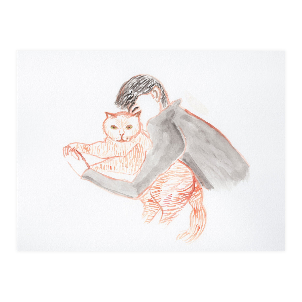 Cuddle with The Cat (Print Only)