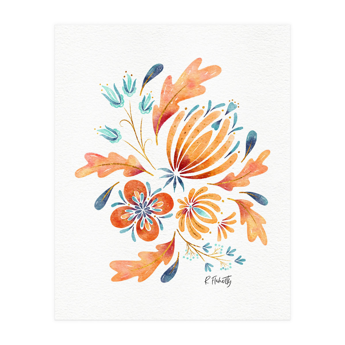Protea Floral | Peach (Print Only)