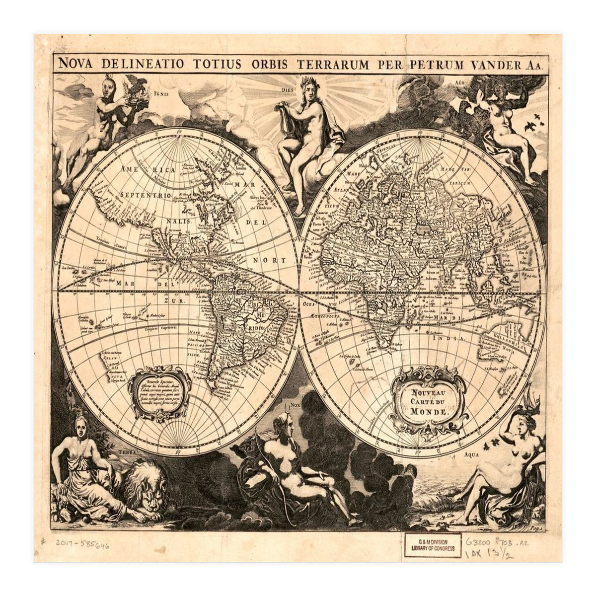 Old world mapa mundi (Print Only)