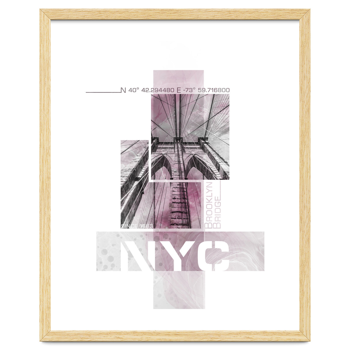 NYC Brooklyn Bridge Details | pink marble