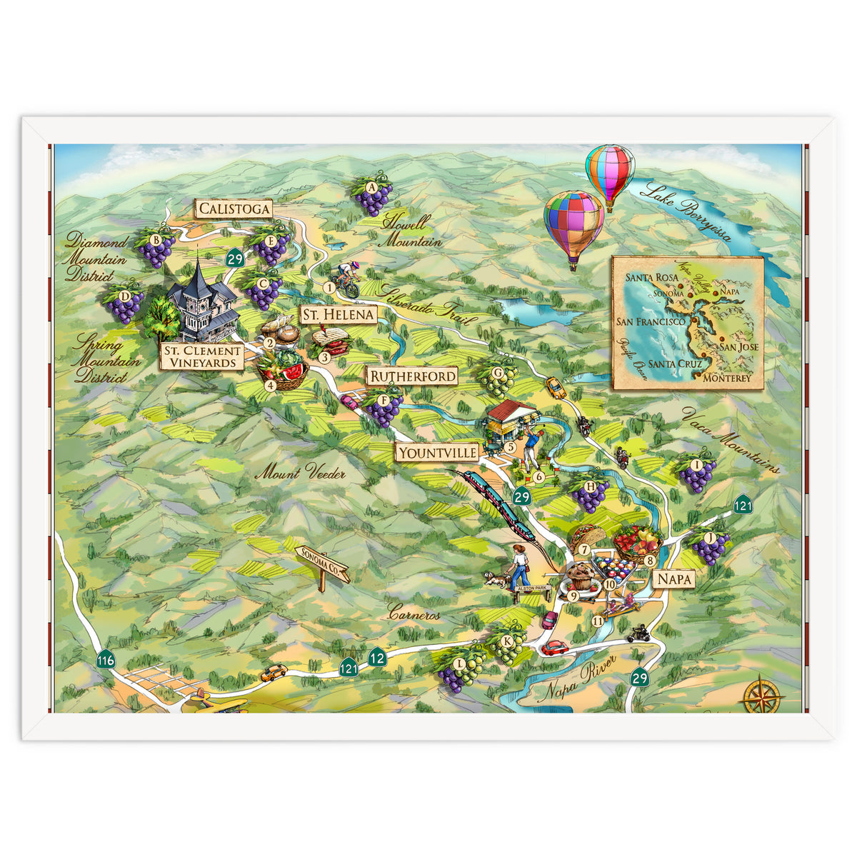 Napa Valley Illustrated Map