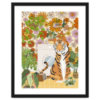 Tiger in Groovy Laundry Room