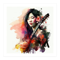 Watercolor Musician Woman #1 (Print Only)