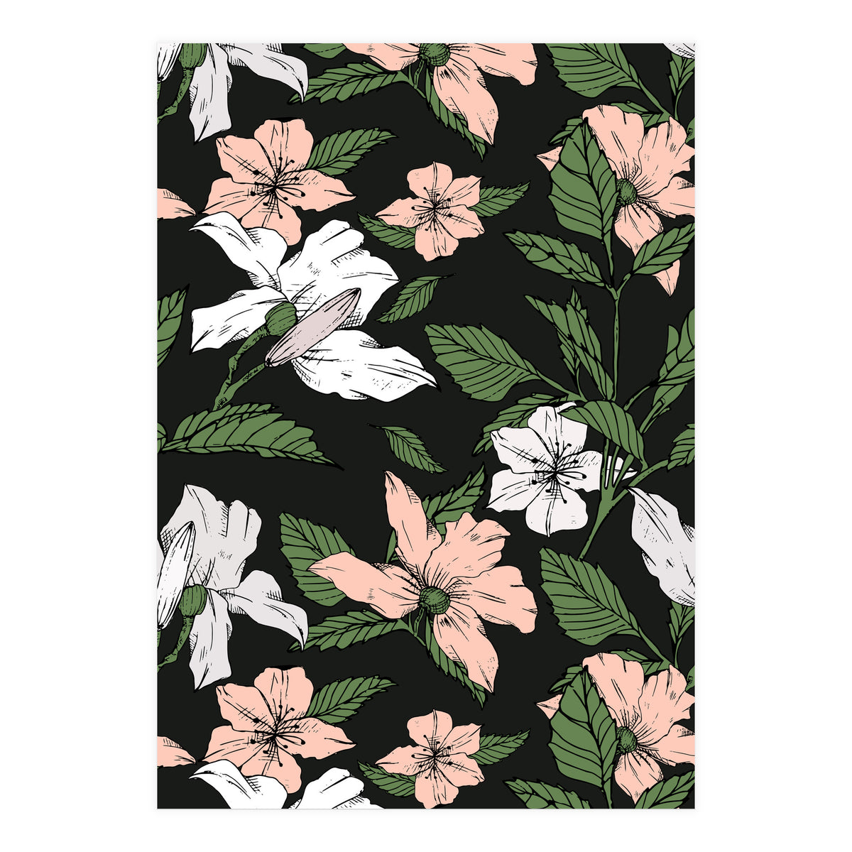 Flowers in the tropical night (Print Only)
