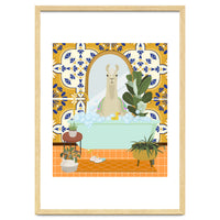 Llama Bathing in Moroccan Style Bathroom