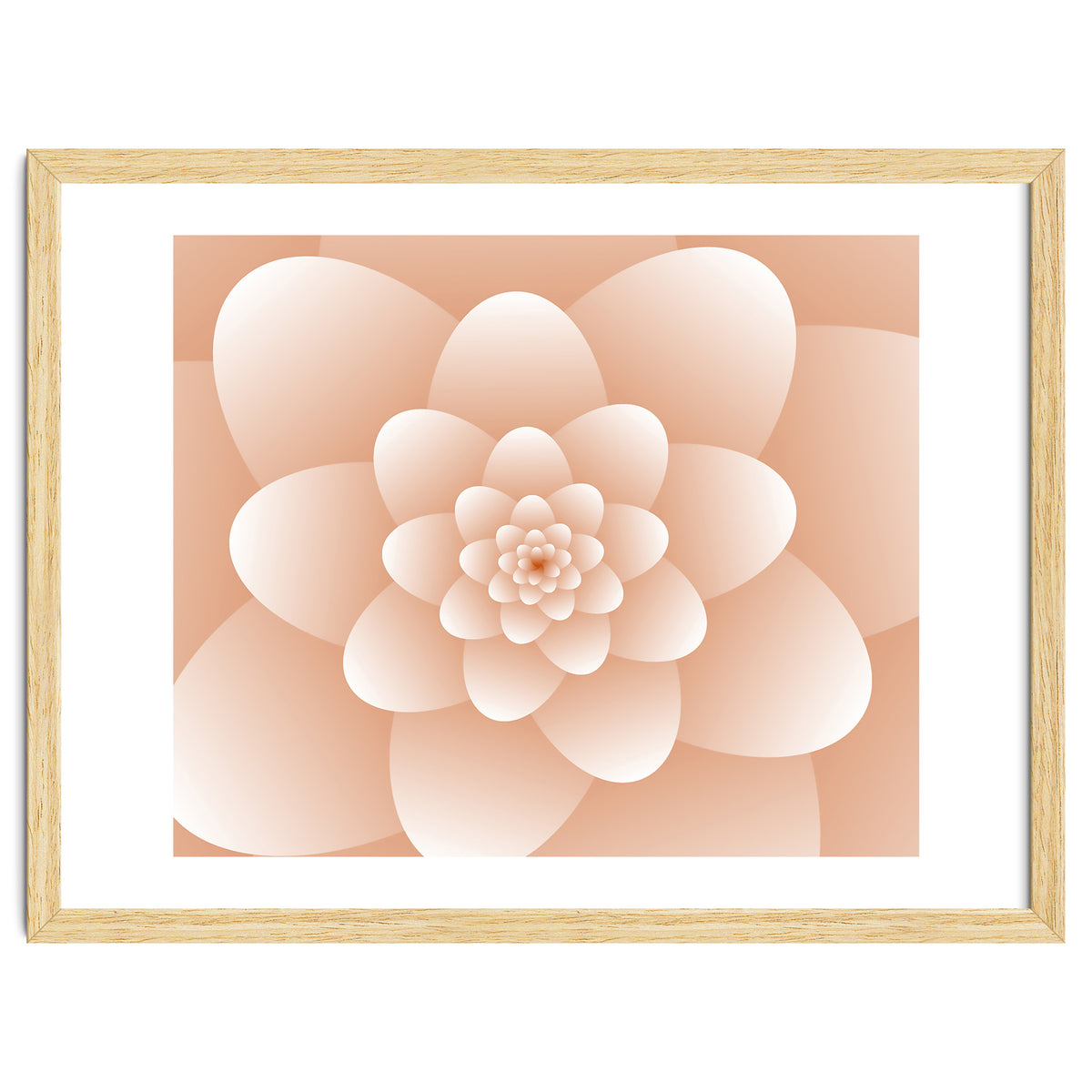 3d Abstract Orange Floral Spiral