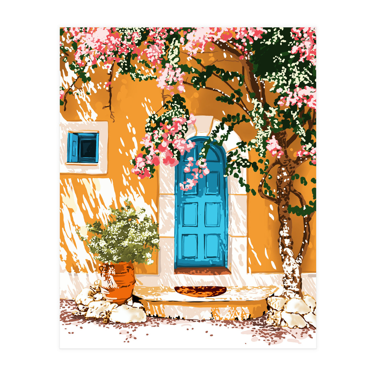 Oh The Places You Will Go, Spanish Bougainvillea Villa (Print Only)