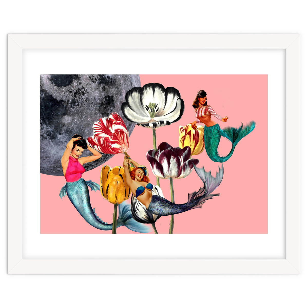 Mermaid Floral with moon