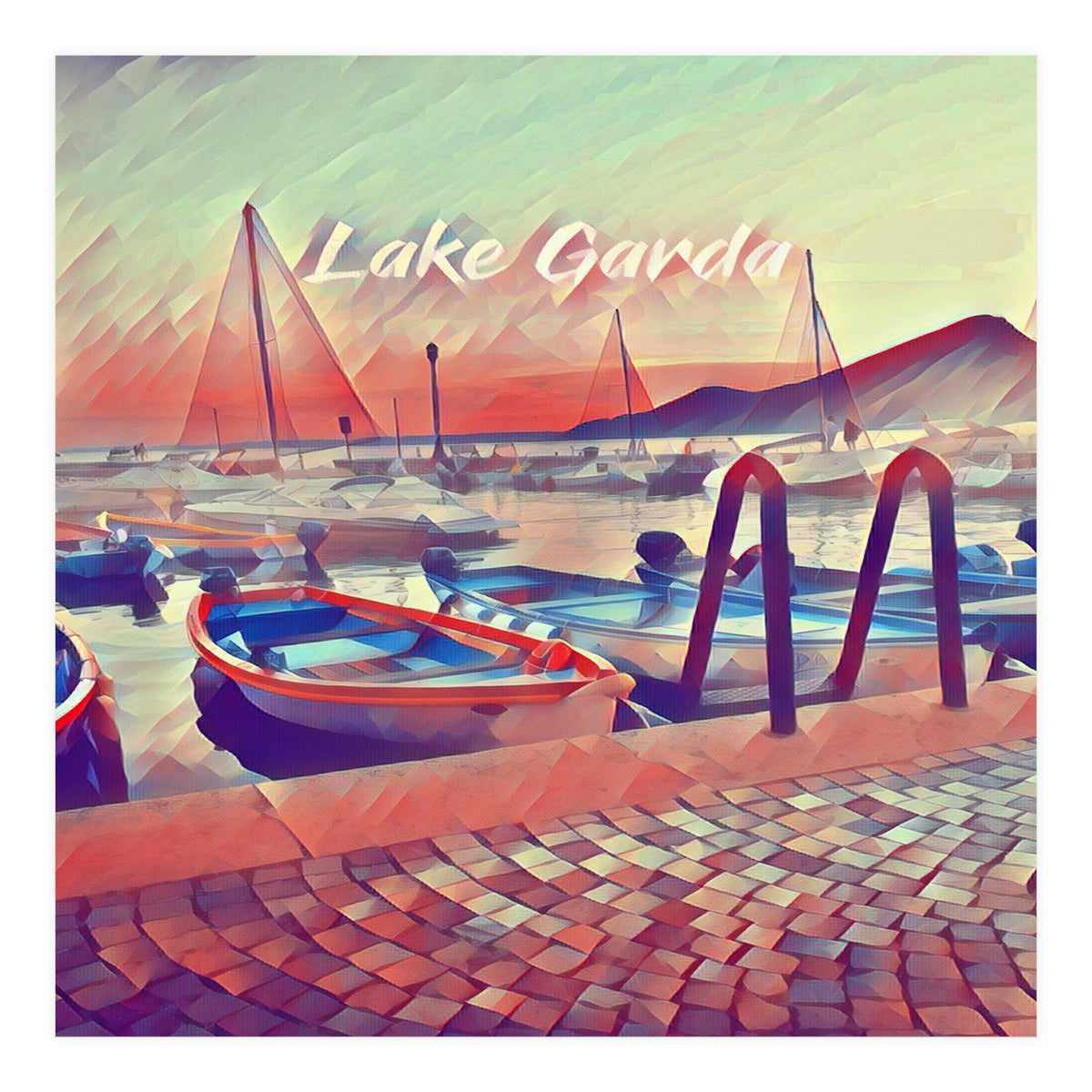 Boats On Lake Garda (Print Only)
