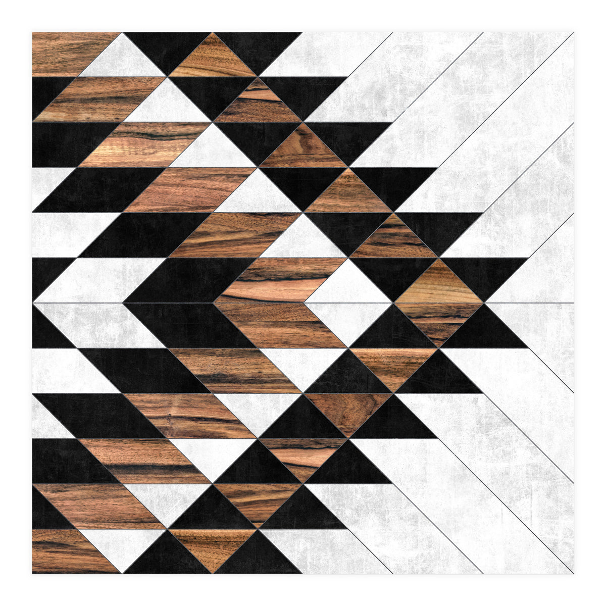 Urban Tribal Pattern No.9 - Concrete and Wood (Print Only)