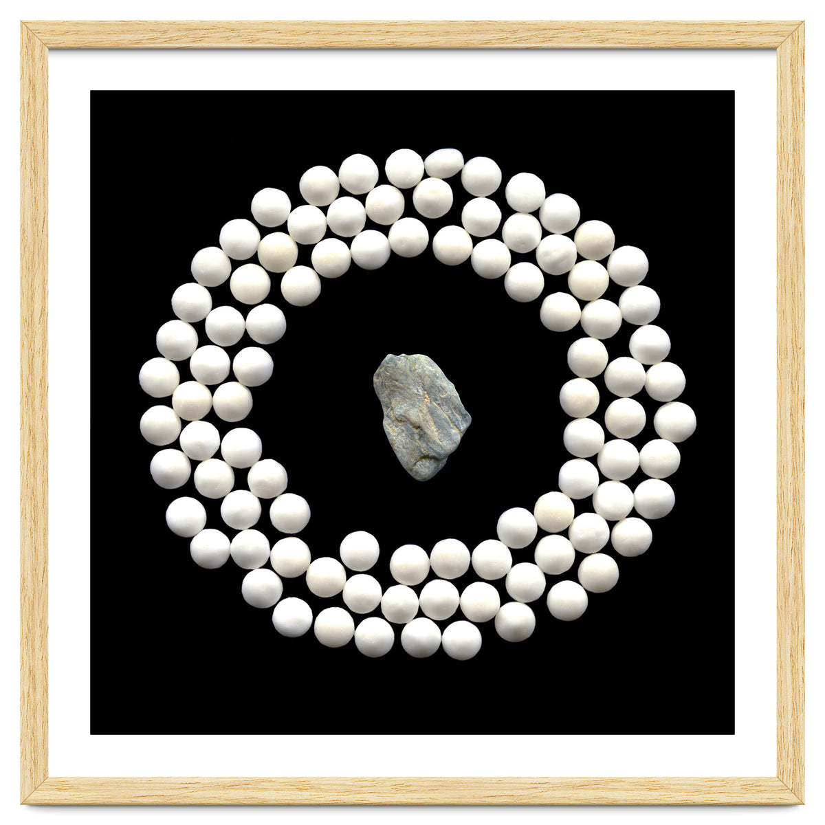 White pearls and stone