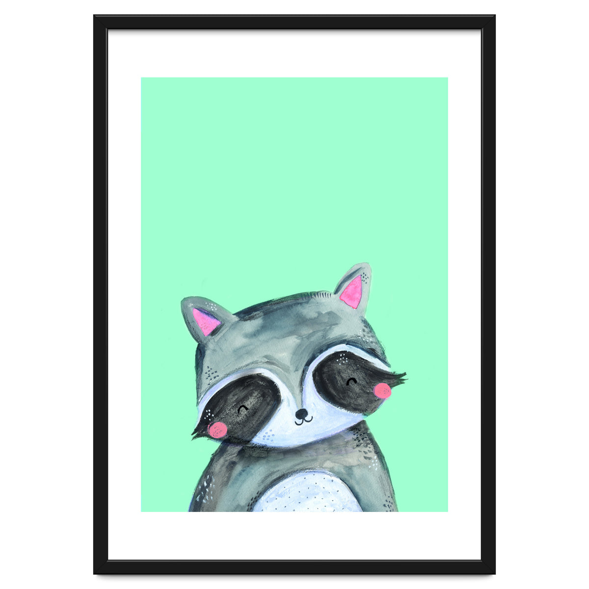 Woodland Racoon On Mint