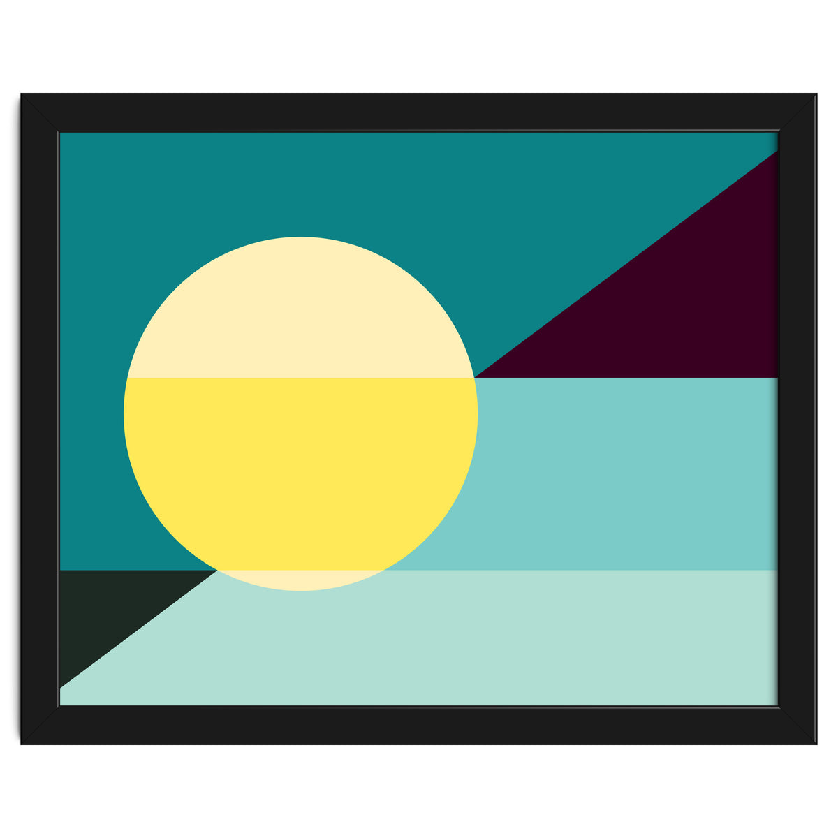 Geometric Shapes No. 3 - teal, purple & yellow