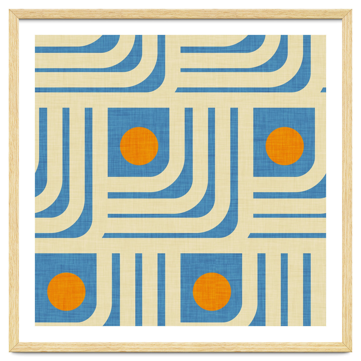 70s Curve Lines Blue Orange